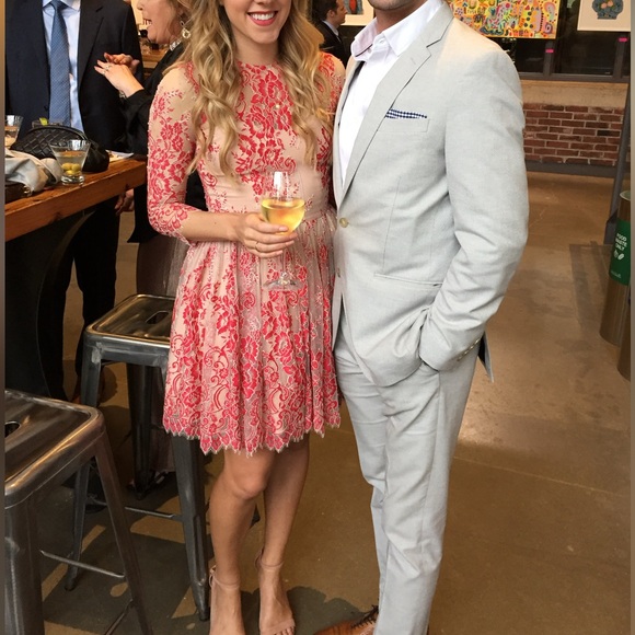 Alexis Red Lace Mini Dress - Picture 1 of 6